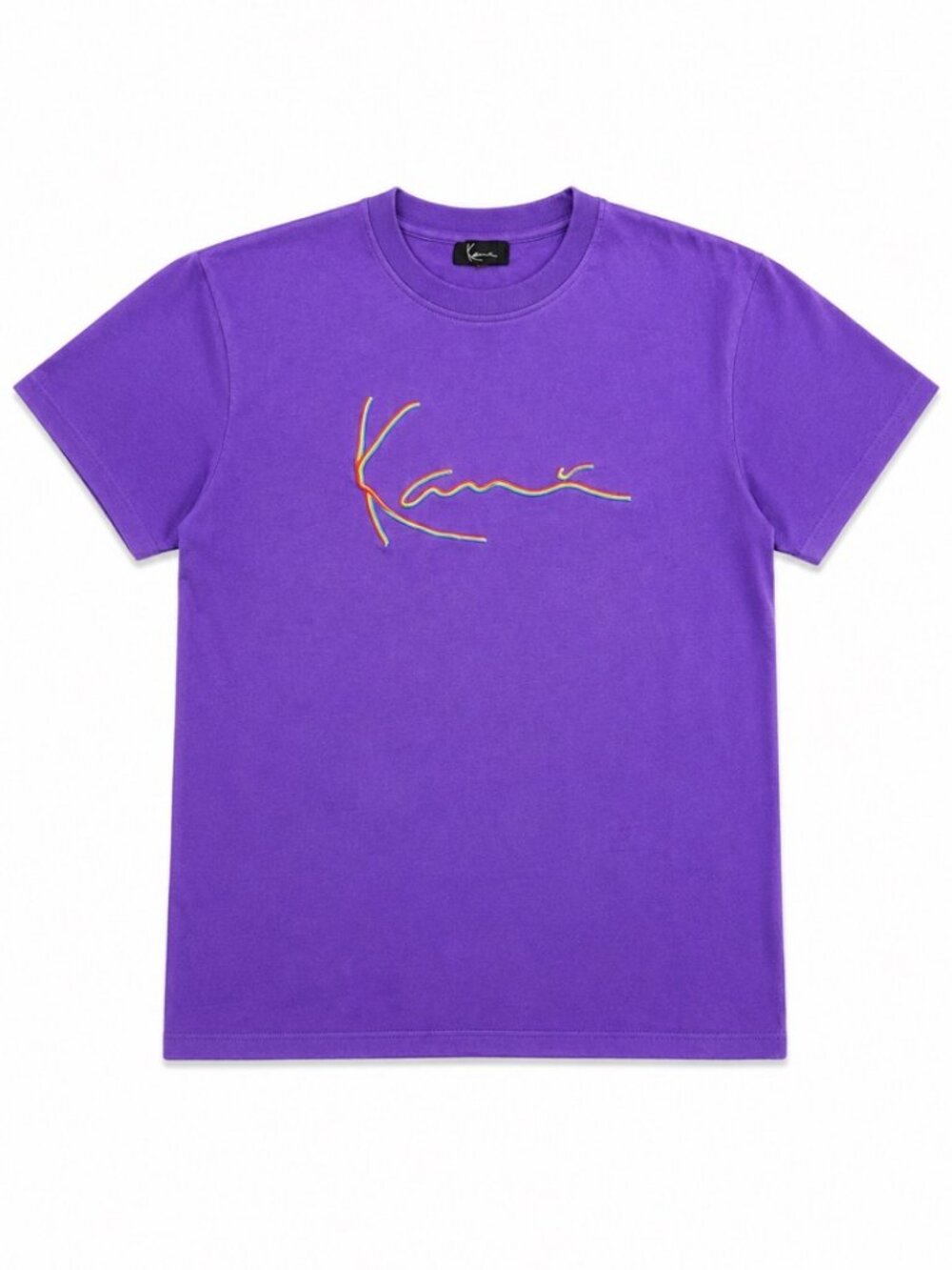 Karl Kani T Shirt Purple Embroidered Signature Logo Men's Small Streetwear Tee